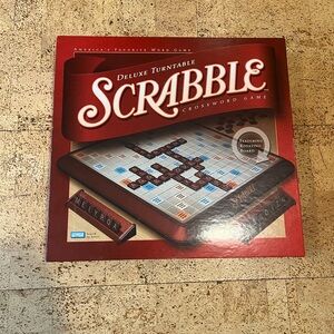 VINTAGE Scrabble Deluxe Edition COMPLETE Parker Brothers 2001 Rotating Board